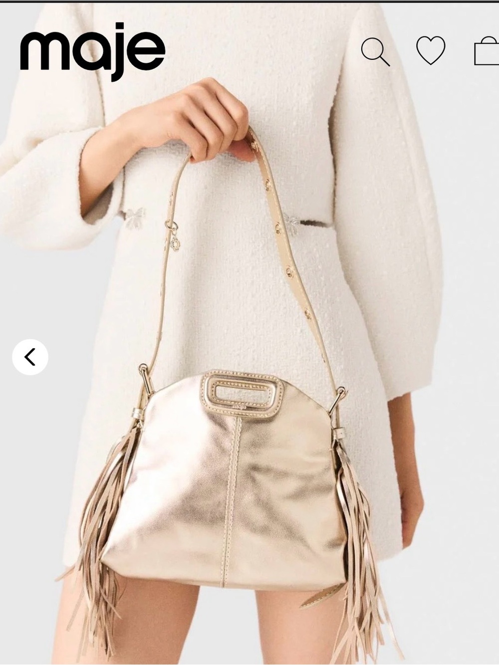 Maje metallic leather Miss M mini bag - Picture 2 of 15